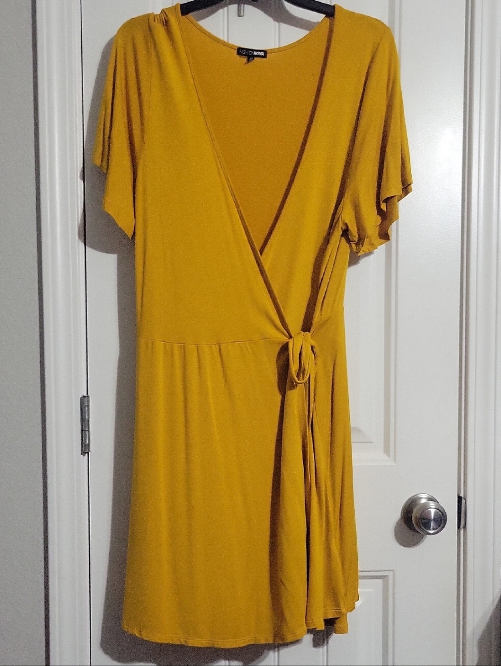 Mustard Wrap Front Romper - Picture 3 of 4